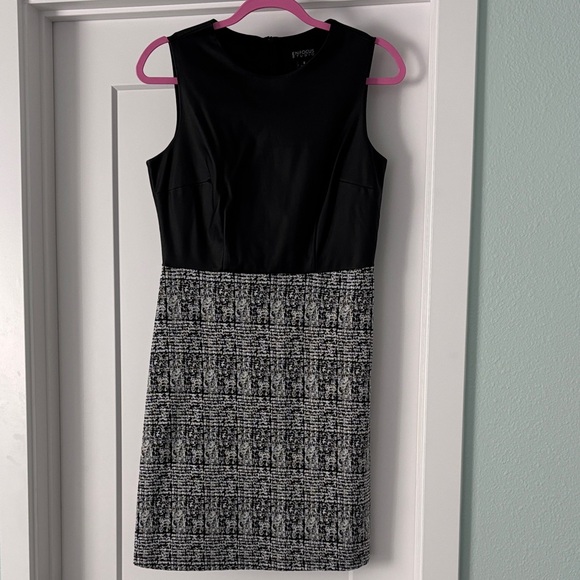Enfocus Studio Black and Patterned Midi Dress - Picture 1 of 3